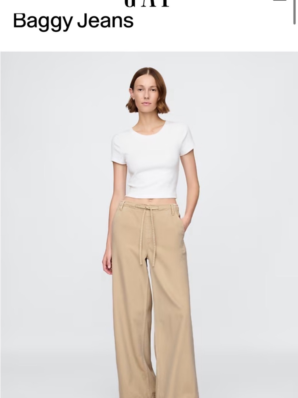 GAP mid rise easy baggy jeans - khaki bedrock beige